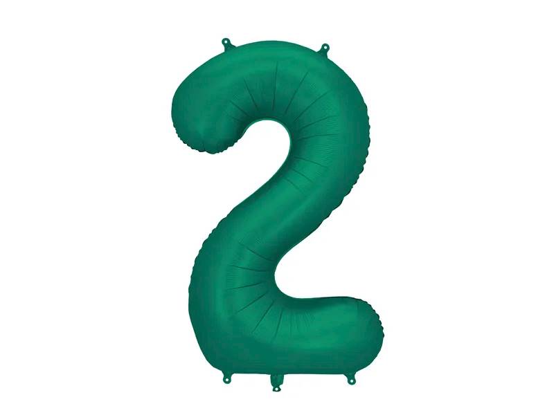 Balon foliowy Cyfra 2 86cm butelkowa zieleń FB1S-2-012B
