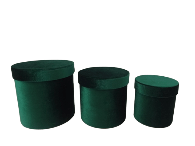 Pudełko flowerbox 3w1 welur zieleń butelkowa W2903F/3