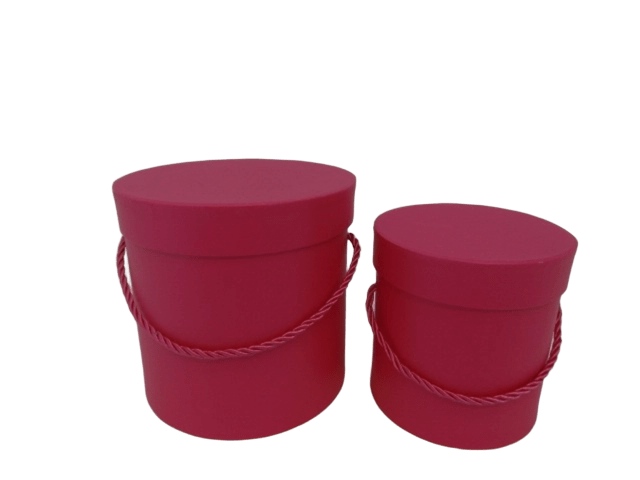 Pudełko flowerbox 2szt różowe ciemne fuksja zestaw W5070/2 Fuchsia 15x15cm + 12x12cm