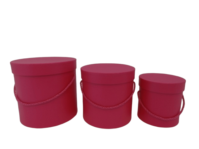 Pudełko flowerbox 3szt różowe ciemne fuksja zestaw W5070/3 Fuchsia