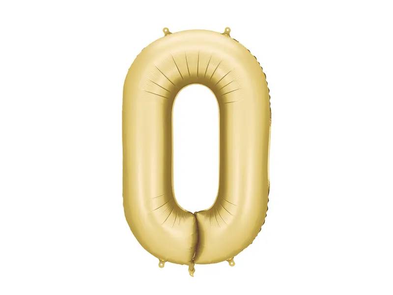 Balon foliowy Cyfra 0 złota matowa 86cm FB1S-0-019