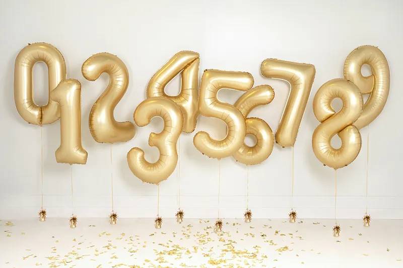 Balon foliowy Cyfra 0 złota matowa 86cm FB1S-0-019
