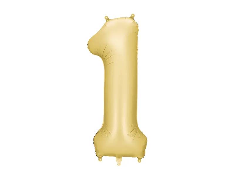 Balon foliowy Cyfra 1 złota matowa 86cm FB1S-1-019