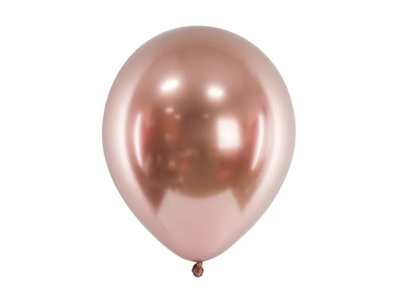 Balony Glossy 30cm różowe złoto rose gold 50 sztuk CHB1-019R-50