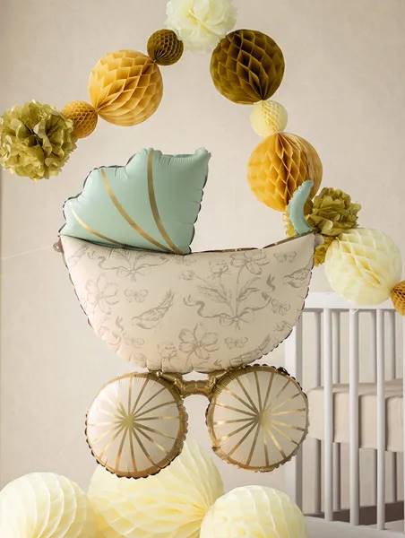 Balon foliowy wózek dzieciecy retro 67x96 cm PD FB292