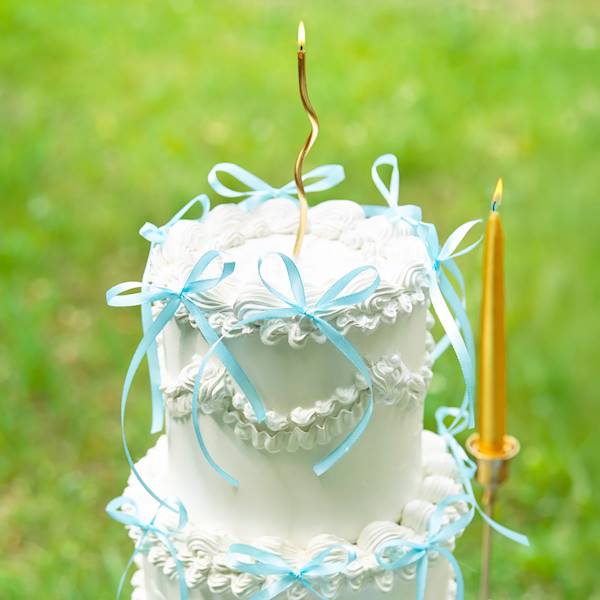 Kokardki toppery na tort 10 szt niebieskie 164365
