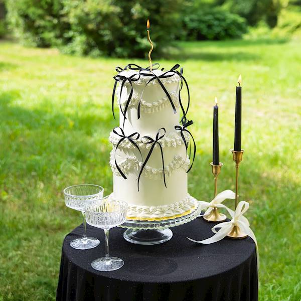 Kokardki toppery na tort 10 szt czarne 164341