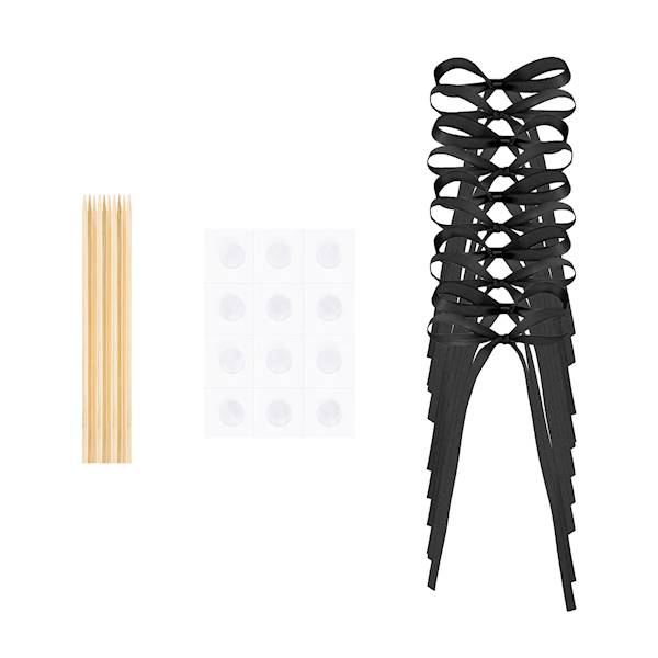 Kokardki toppery na tort 10 szt czarne 164341