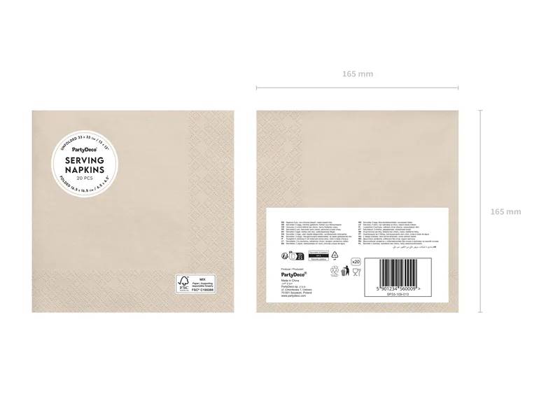 Serwetki papierowe beż latte 33x33cm SP33-109-013