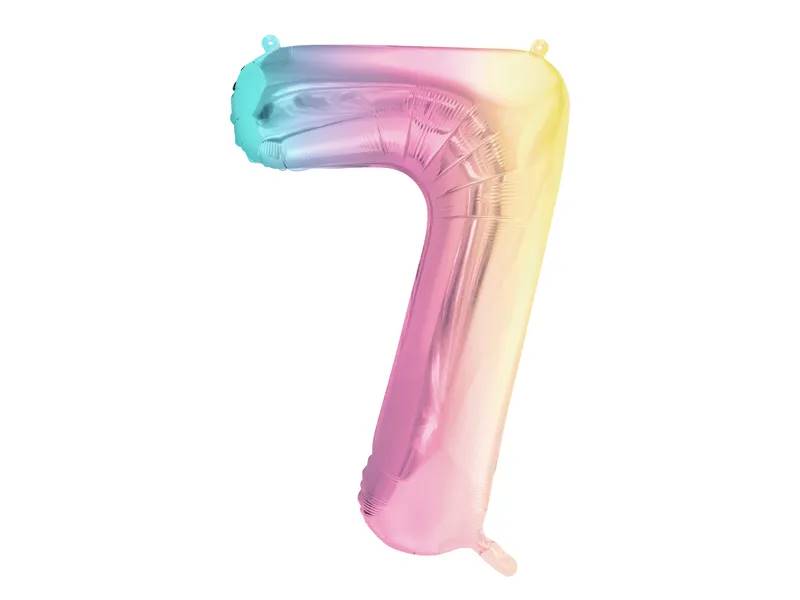 Balon foliowy Cyfra ''7'' 86cm pastelowy tęczowy FB1M-7-000P