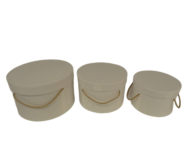 Pudełko flowerbox 3szt białe zestaw W5184/3 20x13cm 23x15cm 27x17cm