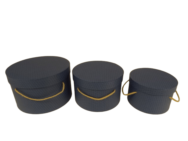 Pudełko flowerbox 3szt granatowe zestaw W5193/3 20x13cm 23x15cm 27x17cm