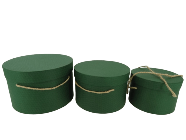 Pudełko flowerbox 3szt zielony ciemny zestaw W5184/3 20x13cm 23x15cm 27x17cm