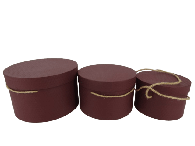 Pudełko flowerbox 3szt bordo wine zestaw W5194/3 20x13cm 23x15cm 27x17cm