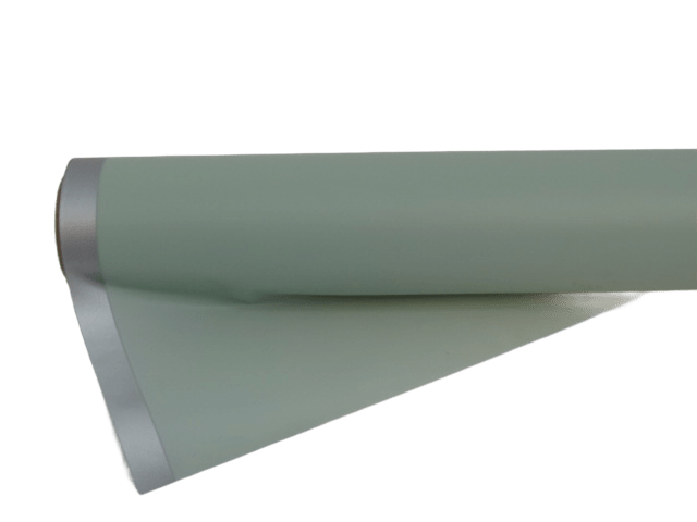 Folia florystyczna miętowa ze srebrnym brzegiem 50cmx8m transparentna rolka HS9-S-03/50x8m