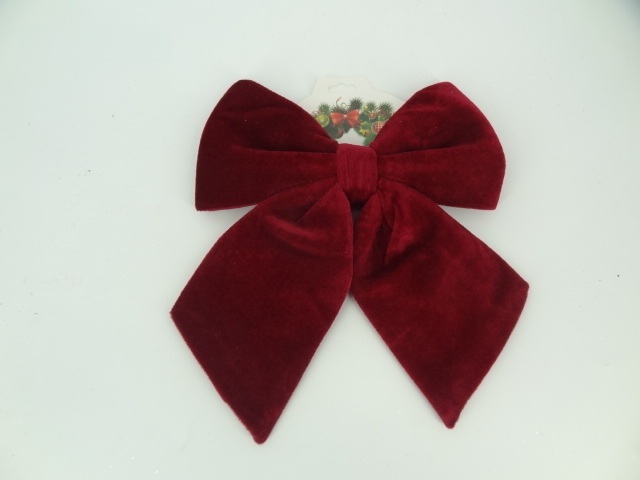 Kokarda welurowa 25x28cm bordowa HJ-25-VIP204