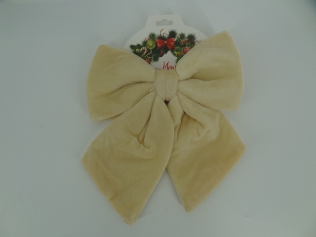 Kokarda welurowa 20x25cm kremowa HJ-25-VIP203 no pearls