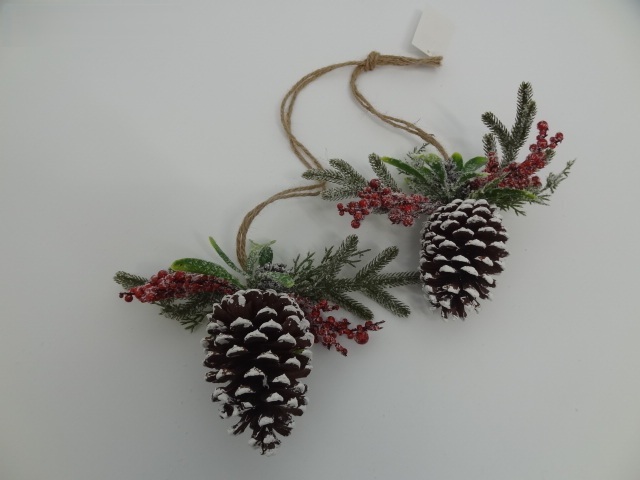 Gałązka świąteczna szyszki na sznurze BRS60-8570