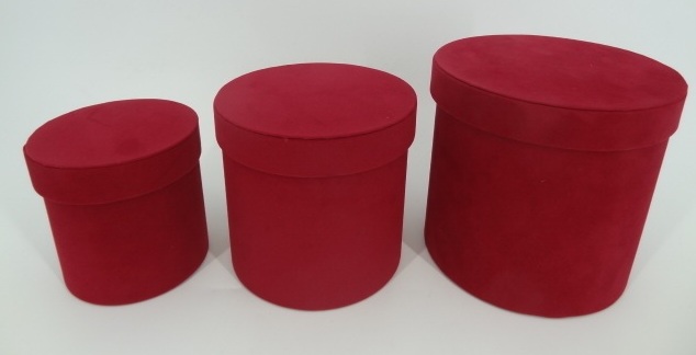 Pudełko flowerbox 3w1 welur bordowe w2239 ciemna czerwień