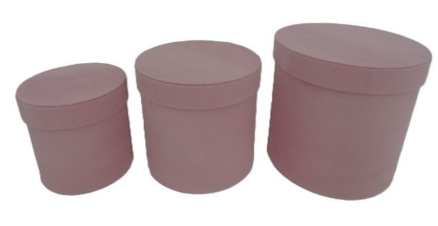 Pudełko flowerbox różowe pudrowe 3w1 materiał welur W2182