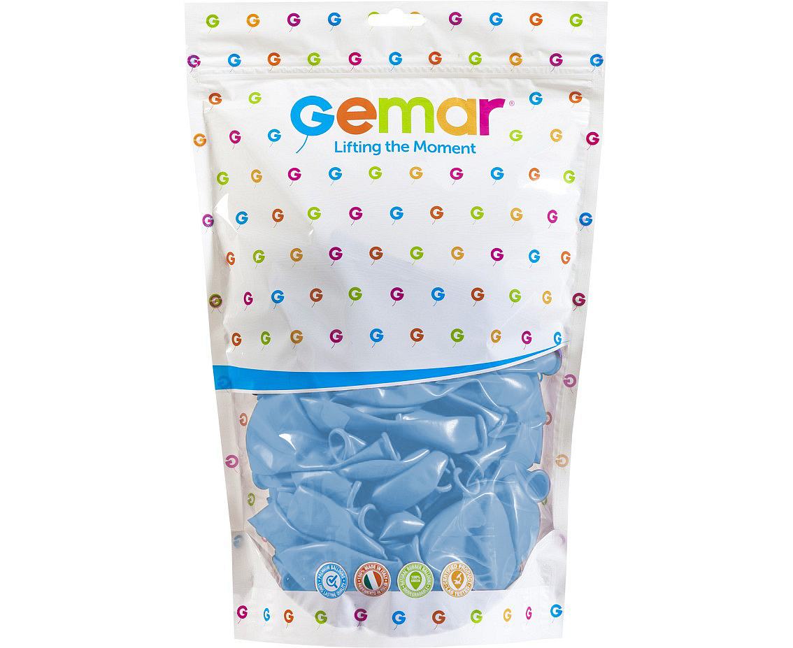 Balony Gemar 13" G120 108 Powder blue pudrowe niebieskie 33cm 50szt 