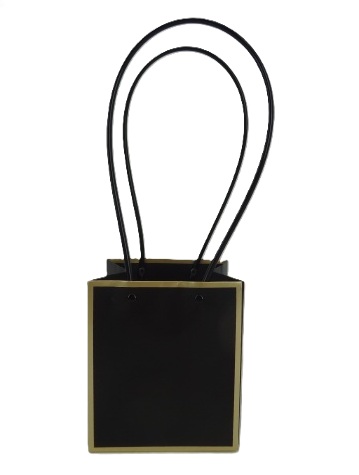 Torebka z uchwytem kwadrat czarno złota P7/Black-GOLD 15 cm wys.