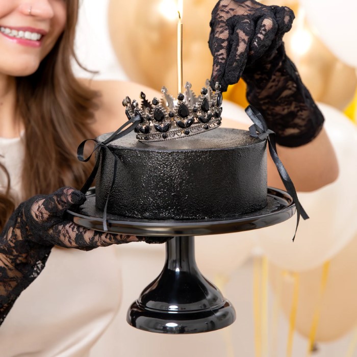 Korona metalowa czarna 10cm 168370