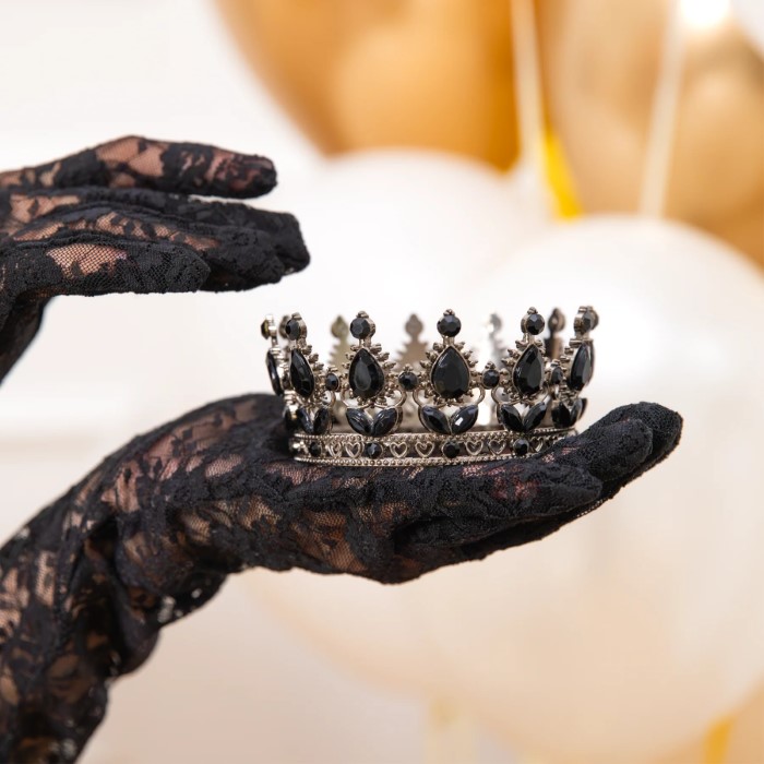 Korona metalowa czarna 10cm 168370