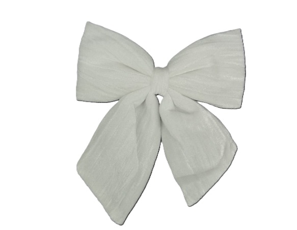 Kokarda welurowa miękka biała HJ25-0086-S22