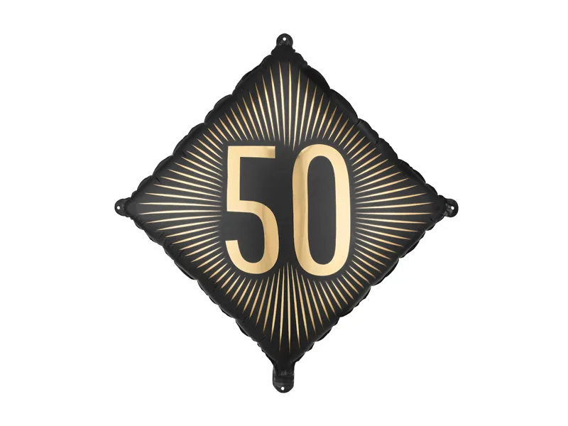 Balon foliowy kwadratowy 50 czarno-złota 54cm FB362-50