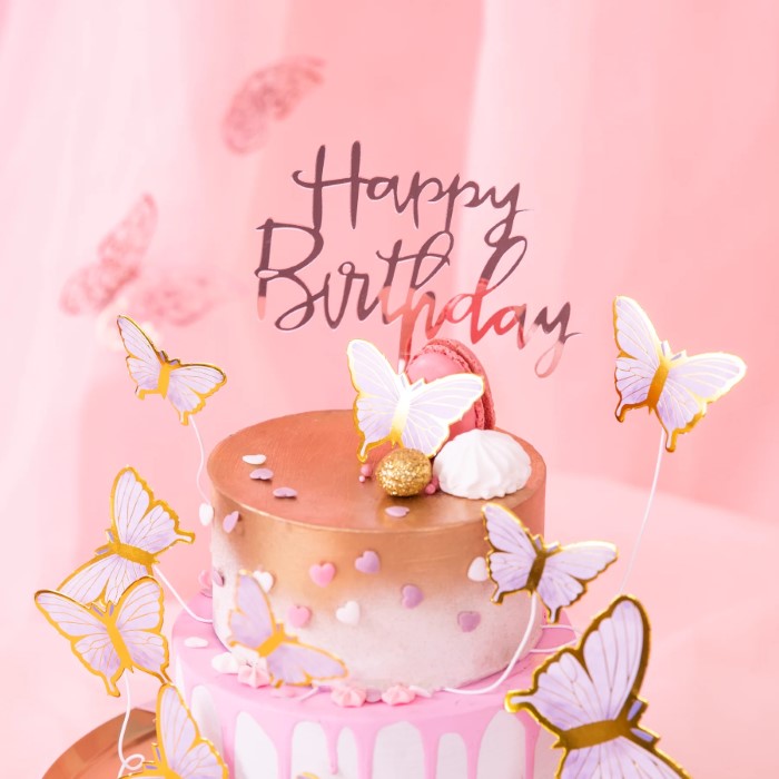 Topper Happy Birthday napis rose gold różowe złoto 13cm 143735