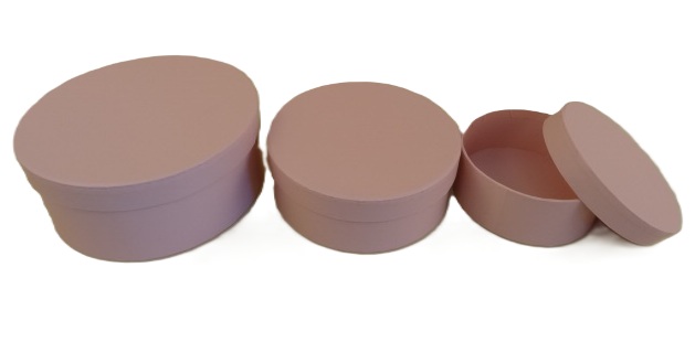 Pudełko flowerbox 3w1 W8930 pink różowe jasne płaskie 20x9 17x7 14x6cm 