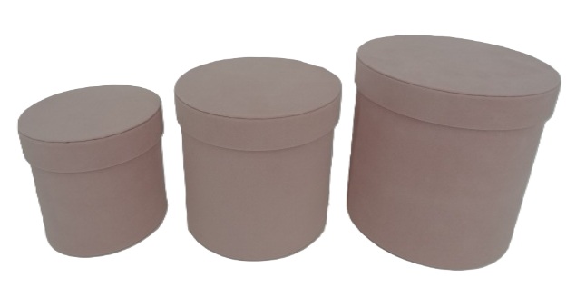 Pudełko flowerbox różowe jasne 3w1 materiał welur W2183