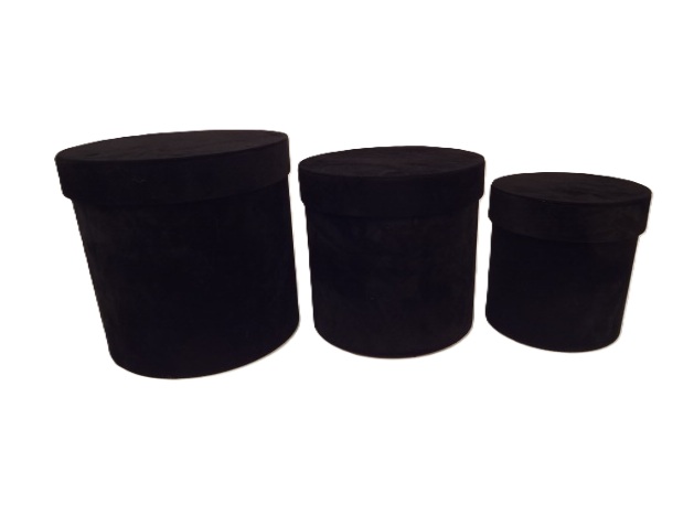 Pudełko flowerbox 3w1 welur czarne W2180 black