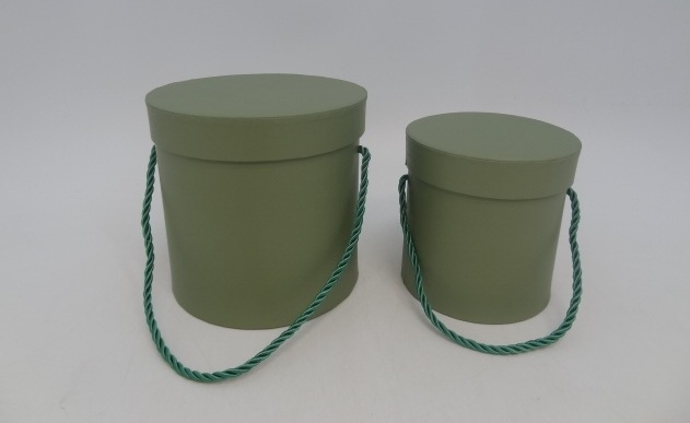 Pudełko flowerbox 2szt zielone oliwkowe zestaw W5070/2/954 15x15cm + 12x12cm