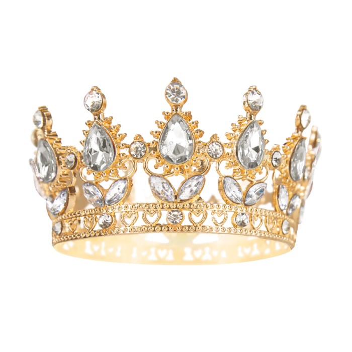 Korona metalowa złoto srebrna 10cm 168363