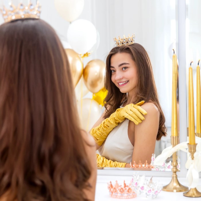 Korona metalowa złoto srebrna 10cm 168363