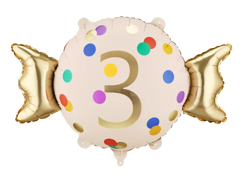 Balon foliowy cukierek 3 urodziny 76,5x48cm FB687-3