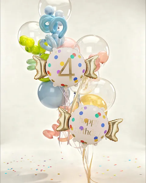 Balon foliowy cukierek 4 urodziny 76,5x48cm FB687-4