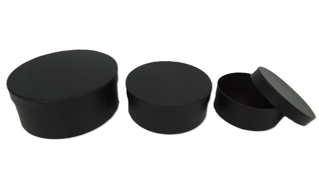 Pudełko flowerbox 3w1 W8930 black czarne płaskie 20x9 17x7 14x6cm 