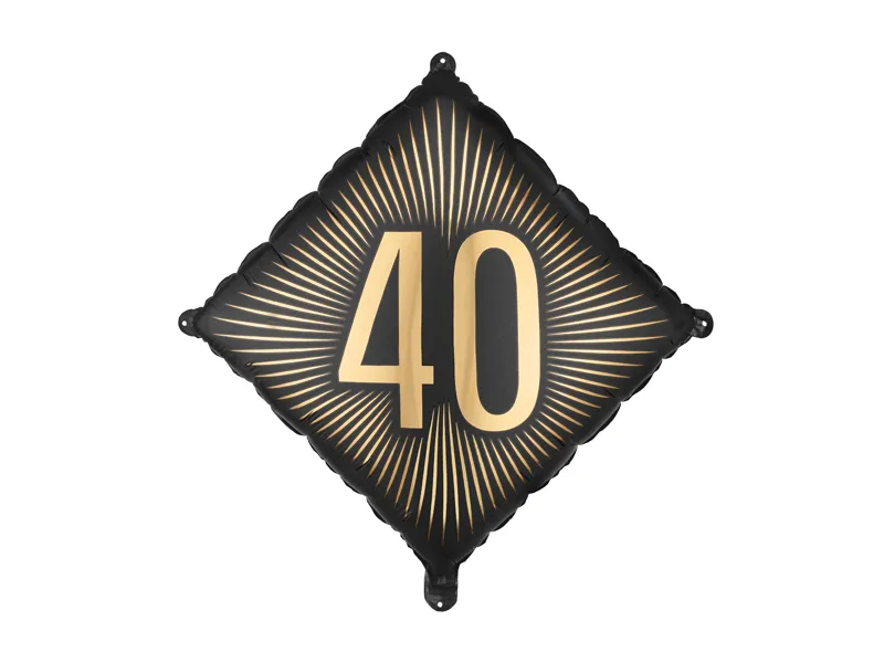 Balon foliowy kwadratowy 40 czarno-złota 54cm FB362-40