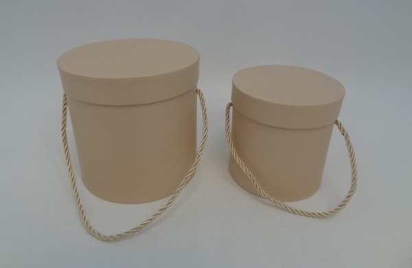 Pudełko flowerbox 2szt beżowe jasne  zestaw W5070/2/958 15x15cm + 12x12cm