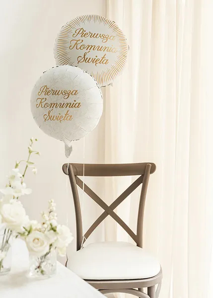 Balon foliowy okrągły pastylka ''Pierwsza komunia święta'' 35x35 cm FB358