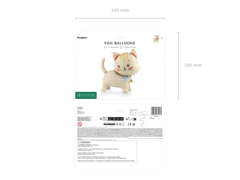 Balon foliowy Kotek na kółkach 61x65 cm FB381