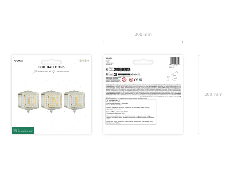 Balony foliowe kostki ''One'' 30 x 33 cm FB389