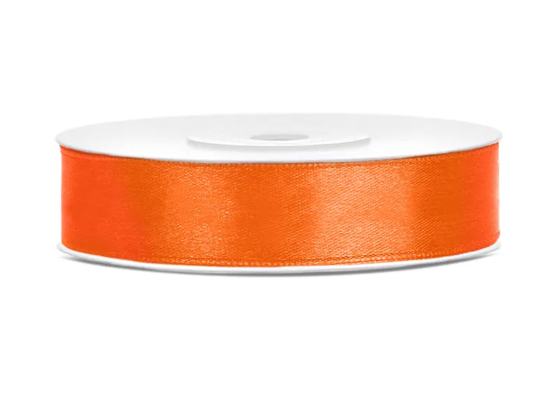 Tasiemka satynowa pomarańczowa 12mm/25m TS12-005