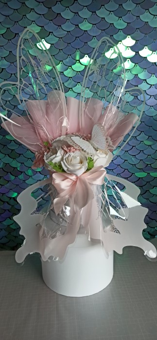 Folia florystyczna arkusze motyl różowy BTF-F-08