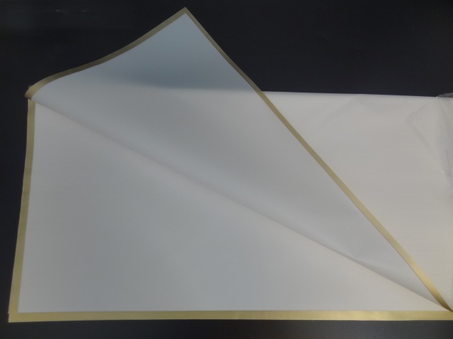 Folia florystyczna arkusze 58x58cm 20szt biała ze złotym brzegiem HS9-g-06 58x58cm