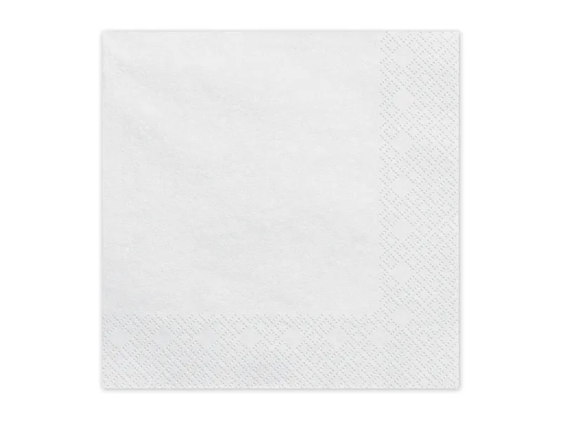 Serwetki papierowe 33x33cm białe 33x33cm - 2 warstwowe