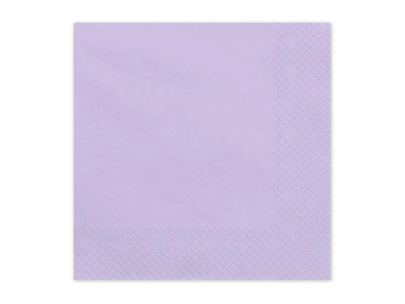 Serwetki papierowe 33x33cm lawendowe fioletowe 33x33cm - 2 warstwowe